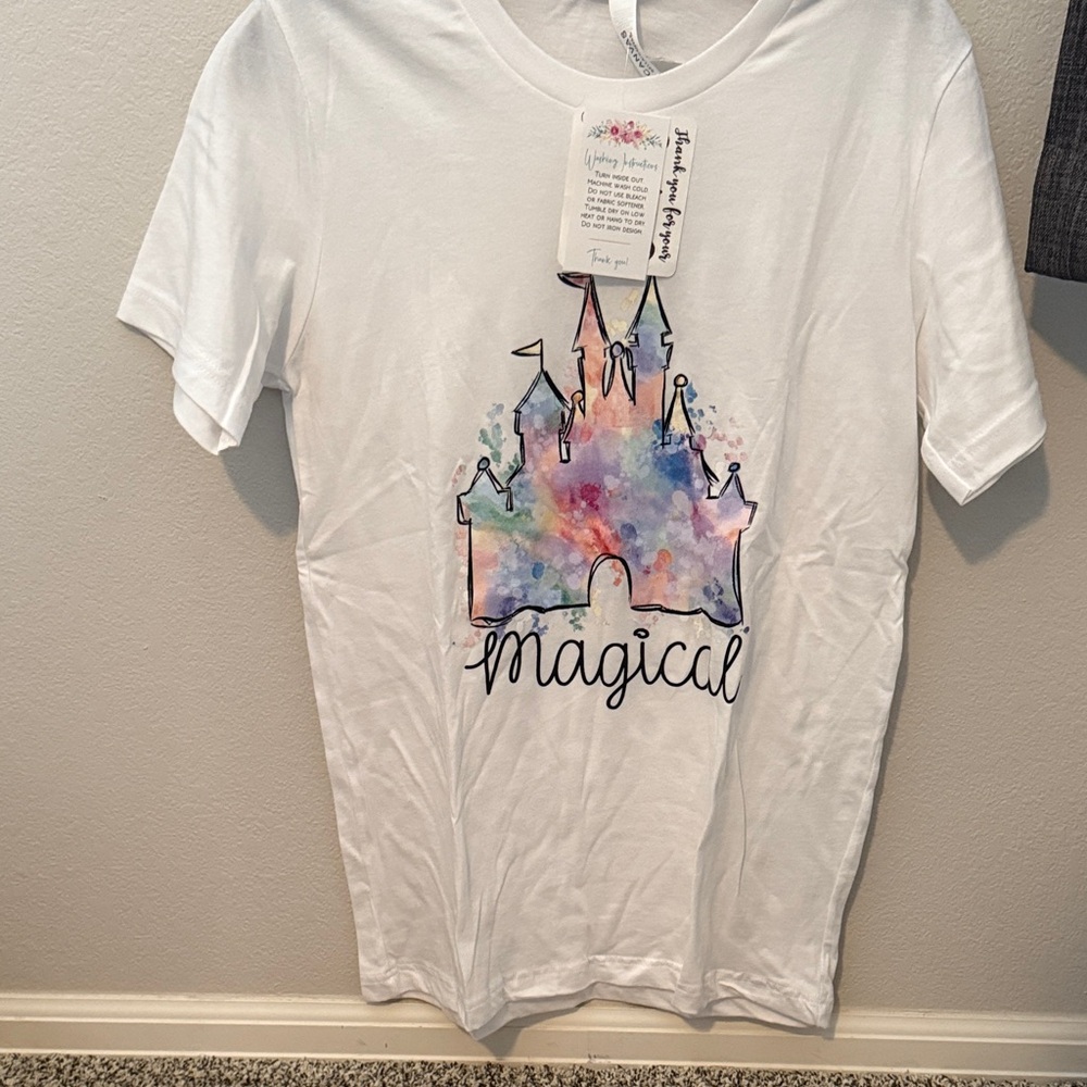 Magical Disney Tee- White with Multicolor Castle